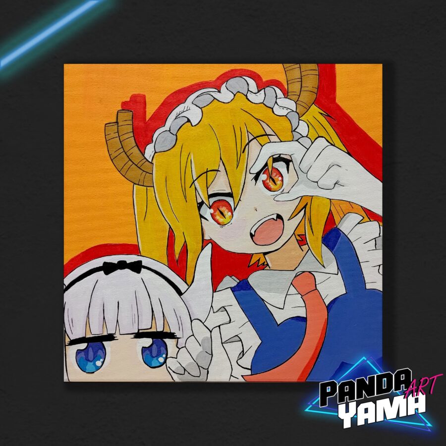 Tohru and Kanna, Miss Kobayashi's Dragon Maid painting