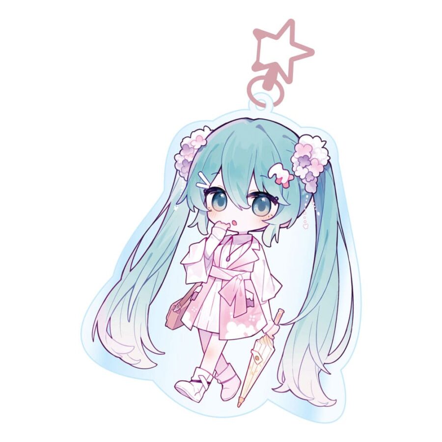 Hatsune Miku Acrylic Keychain Kawaii Summer Time 7cm